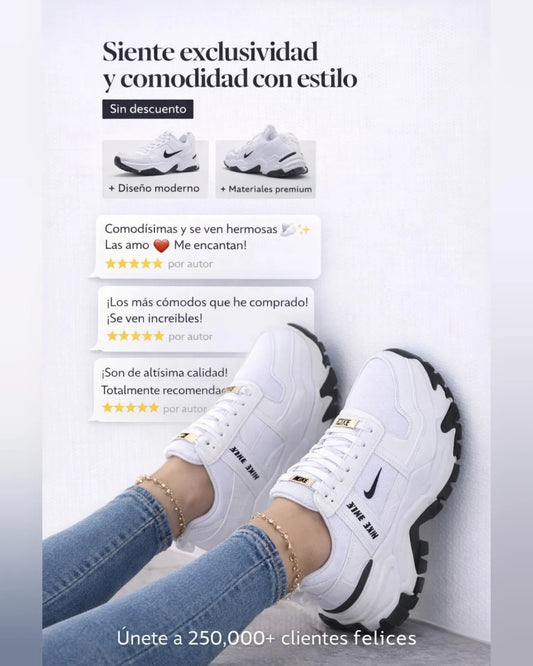 Tenis Nike Letras Blanco Dama