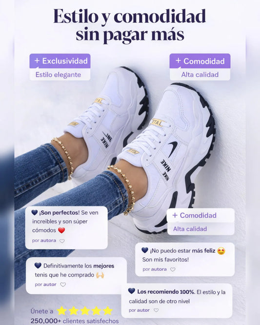 Tenis Nike Letras Blanco Dama